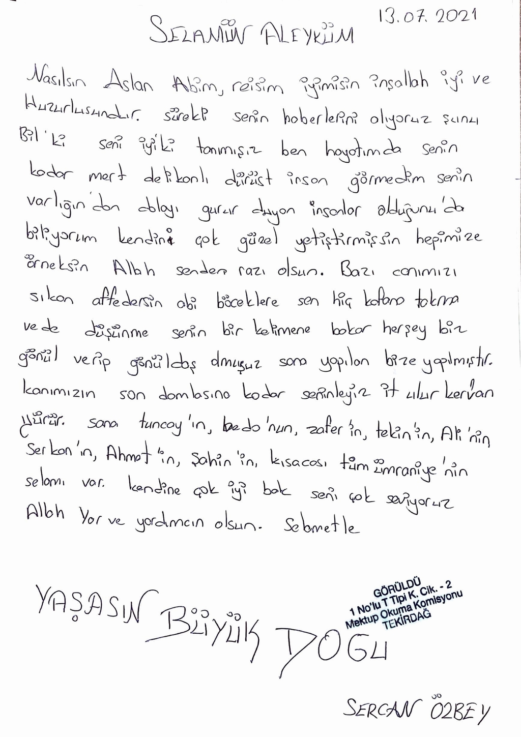 Sizden Gelenler Sercan Özbey