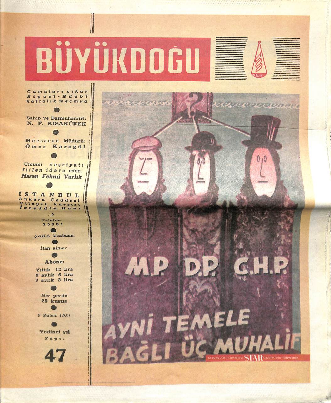 Büyük Doğu Yazar Kadrosu